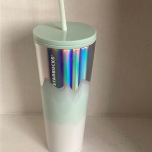 Starbucks Mint and Iridescent Tumbler with Straw